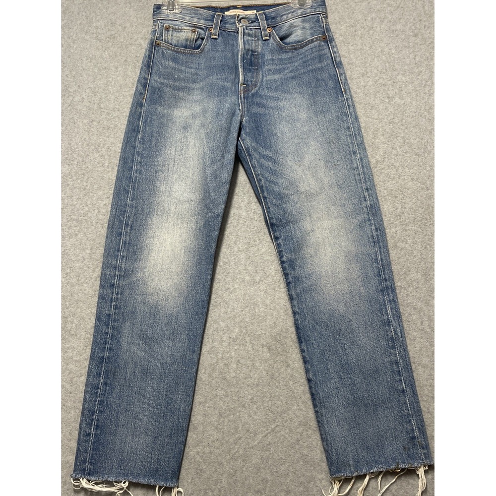Levi's Jeans Womens 25 Denim Wedgie Straight Size 25x26 Button Fly Raw Hem